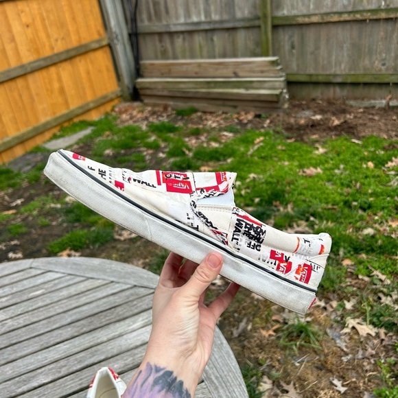 VANS Classic Slip On Packing Tape Size 13 cream‎ red  Sneakers Old Skool - Picture 7 of 9